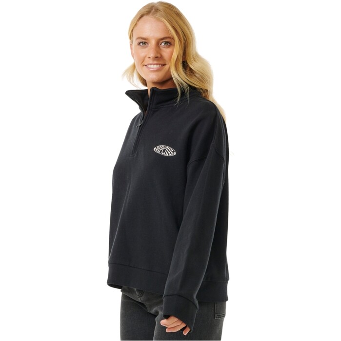 Rip Curl Mujer 2024 Soleil 1/4 Zip Pull Over 06IWFL - Black